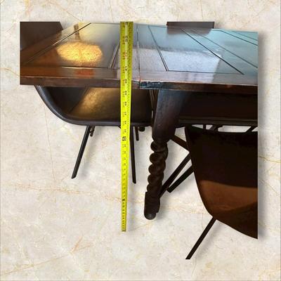 Sale Photo Thumbnail #71: Vintage Drop Leaf Wood Table With Barley Twist Legs.  Chairs are NOT INCLUDED WITH THE TABLE.  Chairs are listed separately.