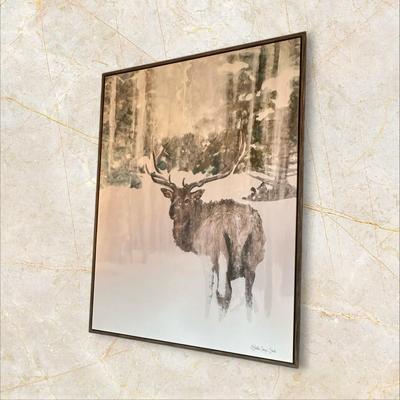 Sale Photo Thumbnail #91: Framed Wall Art of Elk in the Snow