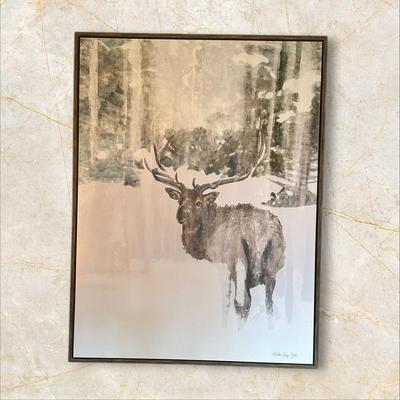 Sale Photo Thumbnail #95: Framed Wall Art of Elk in the Snow