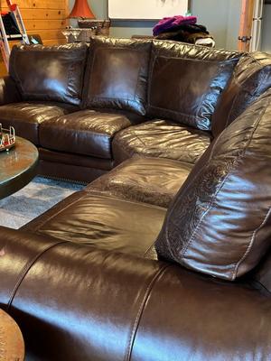 Sale Photo Thumbnail #151: Brown Leather Wrap Around Couch from High Country Furniture