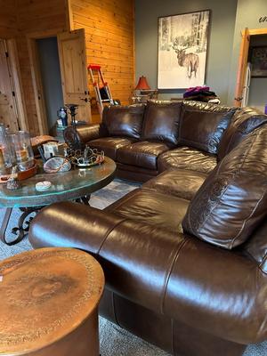 Sale Photo Thumbnail #152: Brown Leather Wrap Around Couch from High Country Furniture