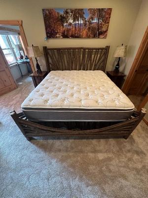 Sale Photo Thumbnail #179: King Log Bed Frame, includes headboard and footboard and frame.