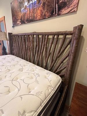 Sale Photo Thumbnail #183: King Log Bed Frame, includes headboard and footboard and frame.