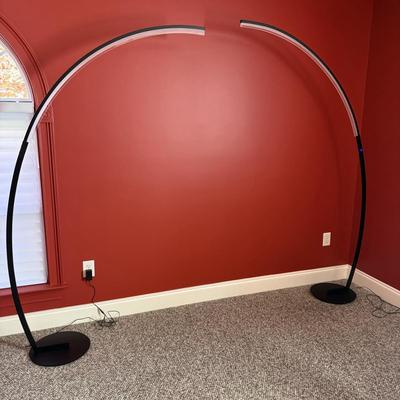 Pair of LED Arc Floor Lamps