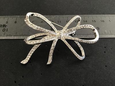 Anne Klein Rhinestone Bow Brooch
