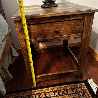 Sale Photo Thumbnail #192: Side / End Table with 1 Drawer #2 Like New (BR2)
Measurements as shown: Height 28" - Width: 22' - Depth 22"
Not solid wood, excellent condition.