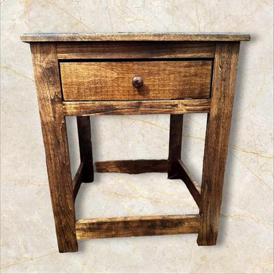 Sale Photo Thumbnail #194: Side / End Table with 1 Drawer #2 Like New (BR2)
Measurements as shown: Height 28" - Width: 22' - Depth 22"
Not solid wood, excellent condition.