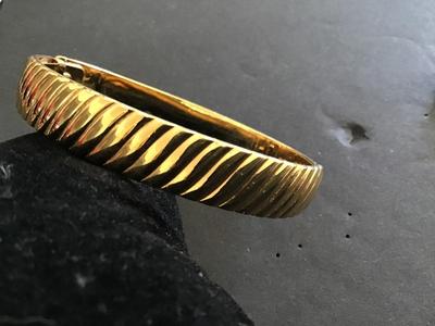 Monet M Gold Tone Bracelet signed