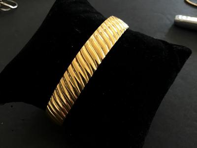 Monet M Gold Tone Bracelet signed