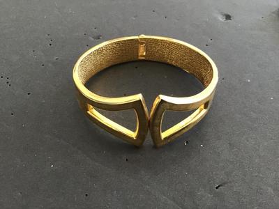 Gold Tone Clamper Bracelet