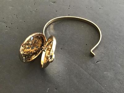 Hinged Gold Tone Bracelet