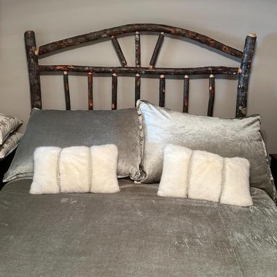 Sale Photo Thumbnail #213: Queen Rustic Cabin Wooden Log / Twig Bed Frame with Headboard and Footboard(BR2)
Amazing bed from High Country Furniture, queen size. Mattress pad/bedding listed separately.