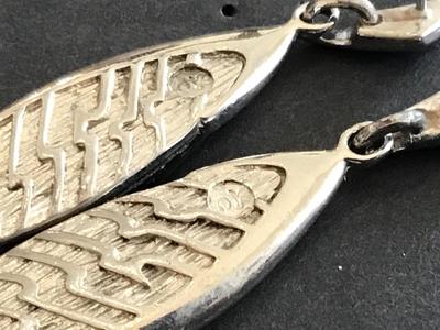 Abalone Silvertone Earrings