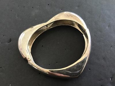 Hinged Heart Silver Tone Heart Bracelet
