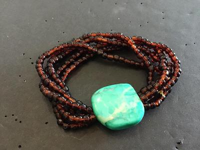 Glass Turquoise Like stone Bracelet