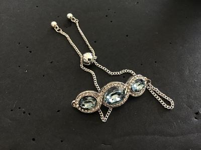 Pretty Blue Topaz Color Slider Bracelet