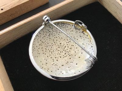 Vintage Japanese Foil Cloisonne Enamel Brooch/ Pendant in Box