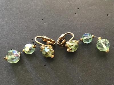 Green Glass Earrings