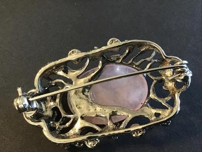 Pink Quartz Earrings and Brooch