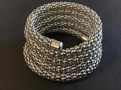 Silver Mesh Bracelet Coil