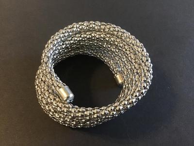 Silver Mesh Bracelet Coil