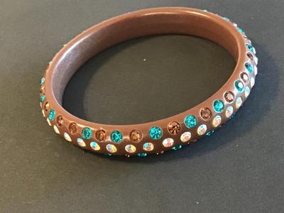 Brown Rhinestone Bangle