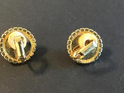 Faux Pearl Rhinestone Clip on Earrings