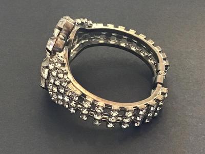 Gorgeous Rhinestone Clamper Bracelet Vintage