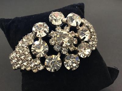 Gorgeous Rhinestone Clamper Bracelet Vintage