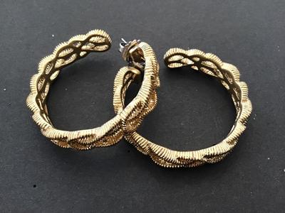 Texture Gold Tone Hoop Earrings