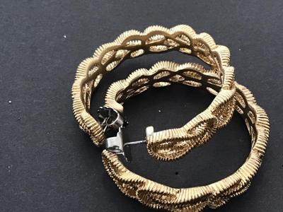 Texture Gold Tone Hoop Earrings