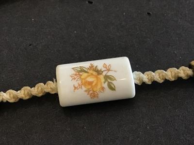 Vintage Boho Yellow Rose Necklace
