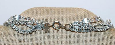 Bright Silver Colored 4 Strand NECKLACE - Marked "Sarah Cov" with "S" Strands and Circle Clasp 24" L
