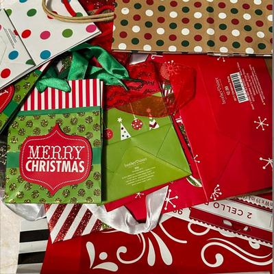 Sale Photo Thumbnail #322: Large Bag of Christmas Wrapping Materials- Gift Bags, Lots of Gift Boxes, a set of bows, tissue, more.