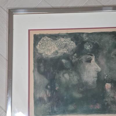 LOT 504B: Signed and Numbered Viasge Verte by Hector Poleo Framed Art