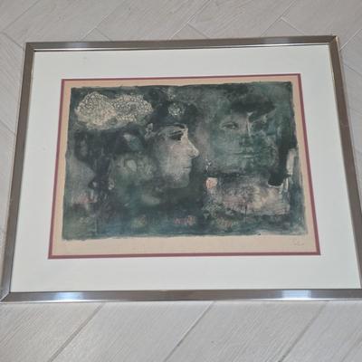 LOT 504B: Signed and Numbered Viasge Verte by Hector Poleo Framed Art