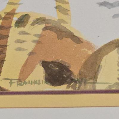 LOT 506B: Artist Signed Framed Print Depicting a Lively Market Scene