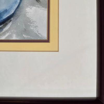 LOT 506B: Artist Signed Framed Print Depicting a Lively Market Scene