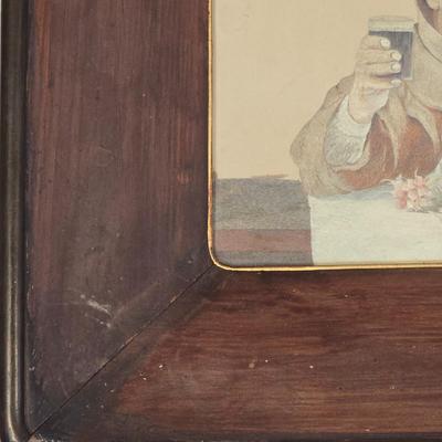 LOT 510B: Monk with a Glass of Wine aka The Drunk Monk Framed Artwork