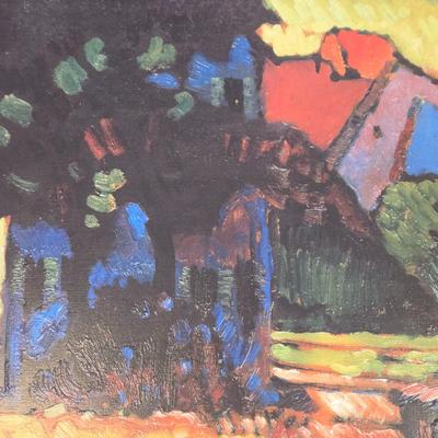 LOT 512B: Framed Oil Painting Depicting a Rural Village