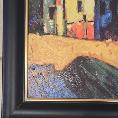 LOT 512B: Framed Oil Painting Depicting a Rural Village