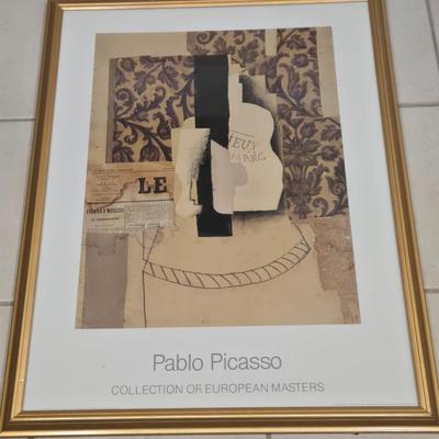 LOT 518B: Pablo Picasso - Still Life, Bottle And Glass Framed Print