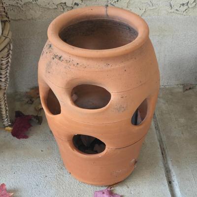 LOT 561O: Variety of Planter Pots, Plant Stands, and Cast Iron Lattice Basket Planters