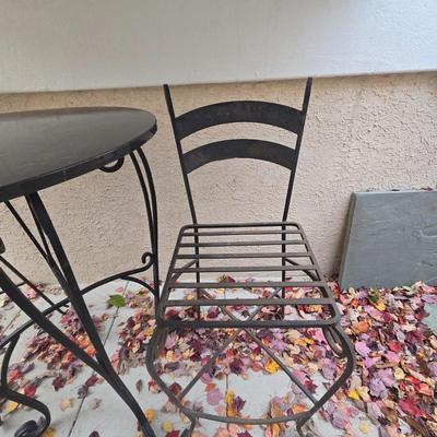 LOT 564O: Outdoor Bistro Set with Marble Table top