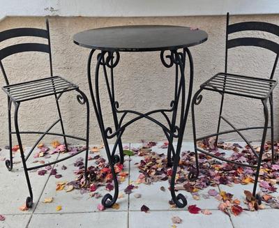 LOT 564O: Outdoor Bistro Set with Marble Table top