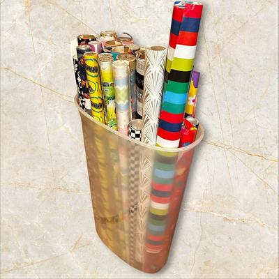 Sale Photo Thumbnail #312: Tub Chock Full of Wrapping Paper Rolls- different purposes, see pics - tub has a broken handle and side piece.