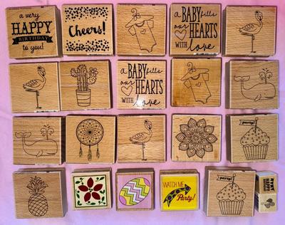 Hot Fudge Studio G Rubber Stamp 22 Piece Lot