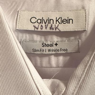 Sale Photo Thumbnail #434: Lot of Mens (Mainly) Long Sleeve Dress Shirts - brands and sizes shown in photos - most have dry clean tag attached. Clean and in great condition and ready to wear!