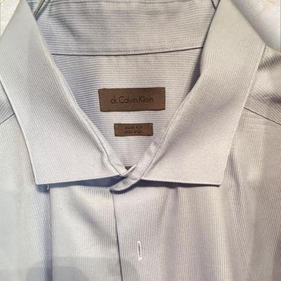 Sale Photo Thumbnail #431: Lot of Mens (Mainly) Long Sleeve Dress Shirts - brands and sizes shown in photos - most have dry clean tag attached. Clean and in great condition and ready to wear!