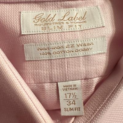 Sale Photo Thumbnail #437: Lot of Mens (Mainly) Long Sleeve Dress Shirts - brands and sizes shown in photos - most have dry clean tag attached. Clean and in great condition and ready to wear!